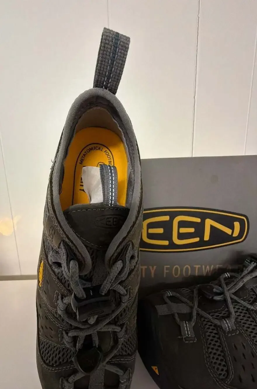 KEEN Utility Atlanta Cool II ESD Steel Toe Work Shoes Gargoyle/Blue